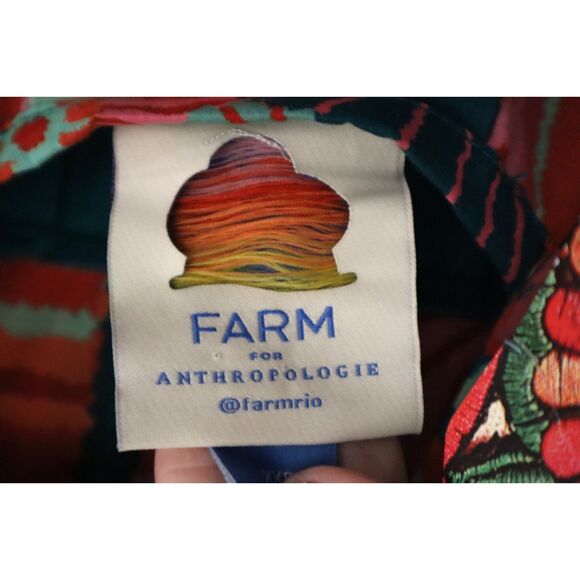 Farm Rio x Anthropologie Women's Sz XXS Multi Pleated Palm Midi Dress - Picture 5 of 16